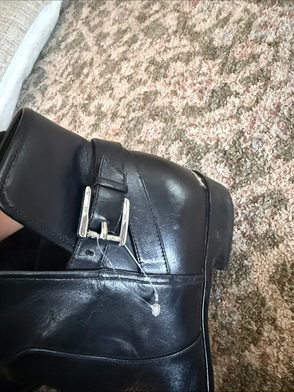Michael Kors Black Leather Ankle Booties with Buckle Accent size 9 so cute